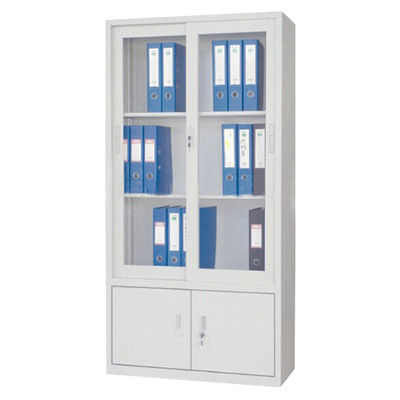 Κτύπος ντουλαπιού αρχειοθέτησης χάλυβα πορτών ολίσθησης κάτω από το ντουλάπι χαρτικών μετάλλων με τις ανώτερες συρόμενες πόρτες και τις χαμηλότερες πόρτες ταλάντευσης